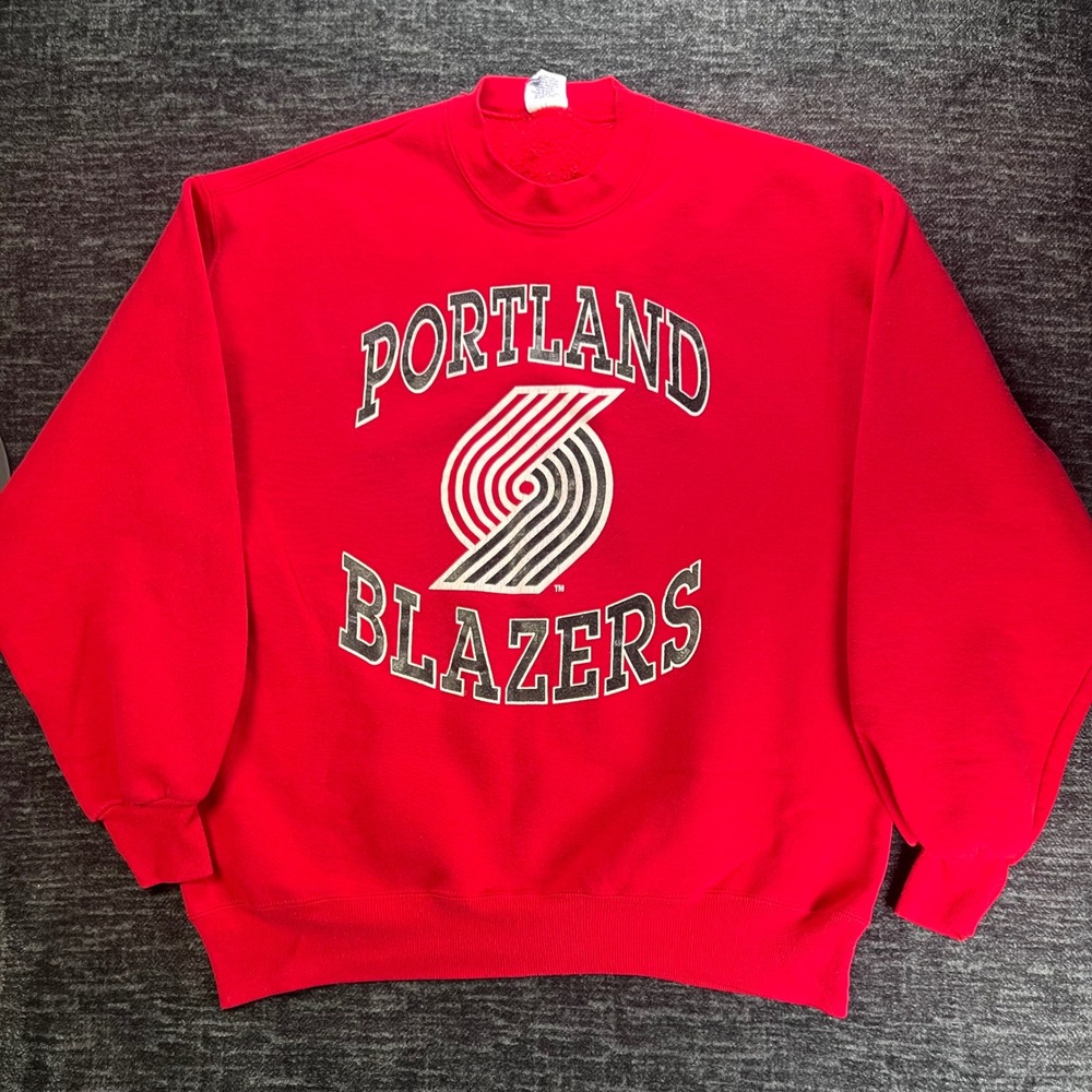 Swingster Portland Blazers Sweatshirt Mens L Red Vintage 90s NBA Made in USA